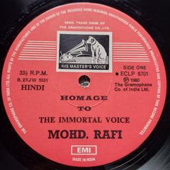 Mohd. Rafi - Homage To The Immortal Voice Mohd. Rafi (Dec 24,1924 - July 31,1980) (Vinyl)