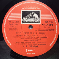 K. L. Saigal  - Best Of K. L. Saigal (Vinyl)
