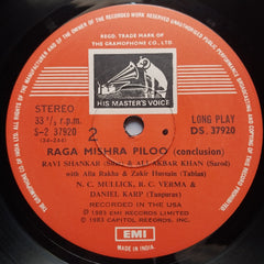 Ravi Shankar · Ali Akbar Khan - Raga Mishra Piloo (Duet For Sitar & Sarod) (Vinyl)