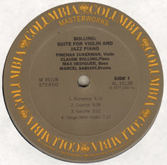 Pinchas Zukerman / Claude Bolling - Suite For Violin And Jazz Piano (Vinyl) Image