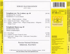 Sergei Vasilyevich Rachmaninoff ∙ Mikhail Pletnev, Russian National Orchestra - Symphony No. 3 ∙ Symphonic Dances (CD)