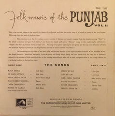 Various - Folk Music Of The Punjab (Vol. II) (Vinyl)
