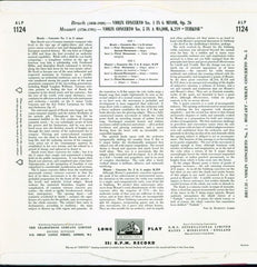 Max Bruch / Wolfgang Amadeus Mozart - Jascha Heifetz, Sir Malcolm Sargent, London Symphony Orchestra, The - Concerto N.º 1 In G Minor / Concerto N.º 5 In A K.219 (Vinyl) Image