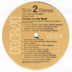 Various - Zero Mostel In Fiddler On The Roof (The Original Broadway Cast Recording) (Vinyl)