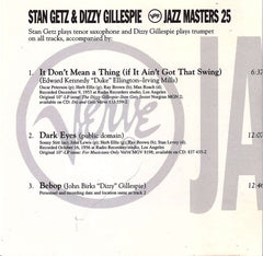 Stan Getz & Dizzy Gillespie - Verve Jazz Masters 25 (CD) Image