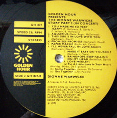 Dionne Warwick - Golden Hour Presents The Dionne Warwicke Story Part 2 - In Concert (Vinyl)