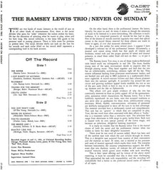 Ramsey Lewis Trio, The - Never On Sunday (Vinyl) Image