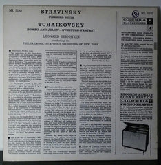 Igor Stravinsky / Pyotr Ilyich Tchaikovsky / Leonard Bernstein Conducting New York Philharmonic Orchestra, The - Firebird Suite / Romeo And Juliet Overture-Fantasy (Vinyl) Image