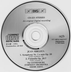 Jean Sibelius, Göteborgs Symfoniker / Neeme Järvi - Symphony Nr. 1 E Minor Op. 39 / Finlandia Op. 26:7 (CD) Image