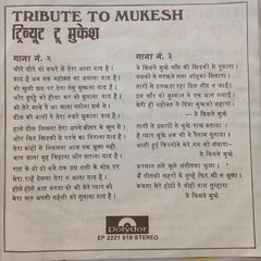 Kamlesh Avasthi - Tribute To Mukesh (45-RPM)