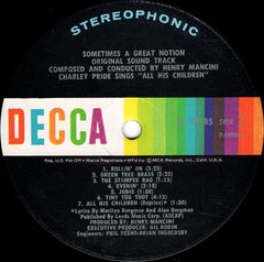 Henry Mancini With Charley Pride - Sometimes A Great Notion (The Original Sound Track Album) (Vinyl)