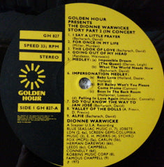 Dionne Warwick - Golden Hour Presents The Dionne Warwicke Story Part 2 - In Concert (Vinyl)
