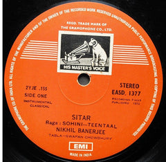 Nikhil Banerjee - Raga Soheni, Raga Megh (Vinyl) Image