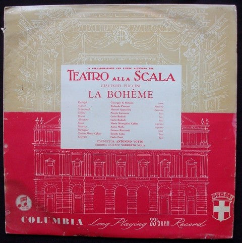 Giacomo Puccini, Giuseppe di Stefano, Maria Callas, Antonino Votto - La Boheme - Record 1 (Vinyl) Image