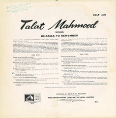 Talat Mahmood - Ghazals To Remember (Vinyl)