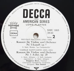 Niccolò Paganini, Camille Saint-Saëns, Ruggiero Ricci, Max Rudolf - Paganini: Violinkonzert Nr. 2 H-moll, Saint-Saëns: Violinkonzert Nr. 1 A-dur (Vinyl) Image