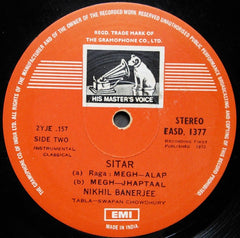 Nikhil Banerjee - Raga Soheni, Raga Megh (Vinyl) Image