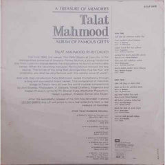 Talat Mahmood - A Treasure Of Memories - Album Of Famous Geets (Vinyl) Image