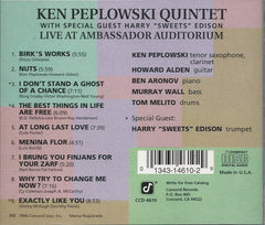 Ken Peplowski Quintet, The With Special Guest Harry Edison - Live At Ambassador Auditorium (CD)