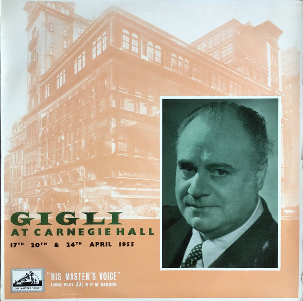 Beniamino Gigli - Gigli At Carnegie Hall (Vinyl) Image