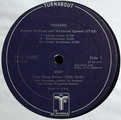 Francis Poulenc / Jacques Ibert / Eugène Bozza / Jean Françaix, Jean Casadesus / Dorian Quintet - Sextuor / 3 Pièces / Scherzo / Quintet (Vinyl) Image