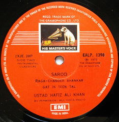 Hafiz Ali Khan - Raga II Chandrabhankar (Vinyl) Image