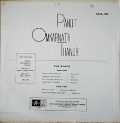 Omkarnath Thakur - Raga Todi Raga Malkauns (Vinyl) Image