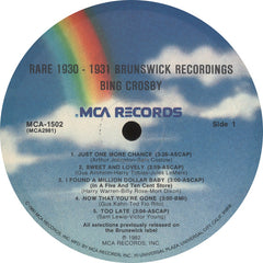 Bing Crosby - Rare 1930-31 Brunswick Recordings (Vinyl) Image