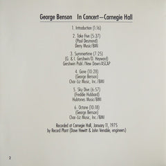 George Benson - In Concert - Carnegie Hall (CD) Image