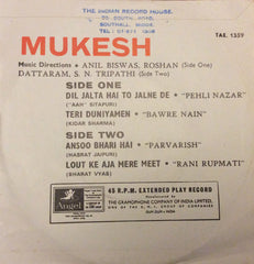 Mukesh - Dil Jalta Hai To Jalne De (45-RPM)
