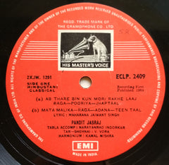 Pandit Jasraj - Raga Pooriya / Raga Shuda-Nat (Vinyl)