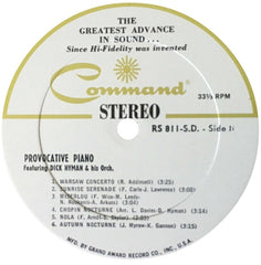 Dick Hyman And His Orchestra - Provocative Piano (Vinyl) Image