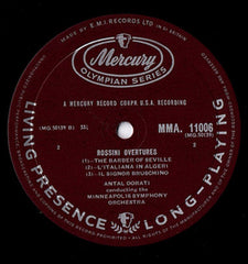 Gioacchino Rossini, Antal Dorati Conducting Minneapolis Symphony Orchestra - Rossini Overtures. (Vinyl) Image