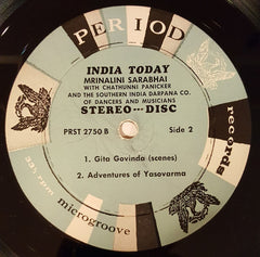 Mrinalini Sarabhai With Chathunni Panicker And The Southern India Darpana Company Of Dancers And Musicians - India Today (Vinyl) Image