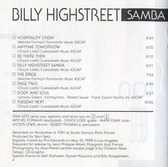 Stan Getz - Billy Highstreet Samba (CD) Image
