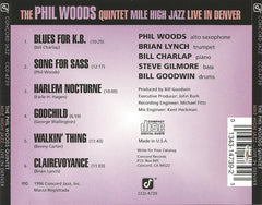 Phil Woods Quintet, The - Mile High Jazz - Live In Denver (CD) Image