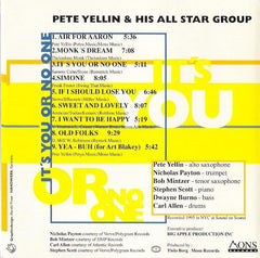 Pete Yellin & His All Star Group - It's You Or No One (CD) Image