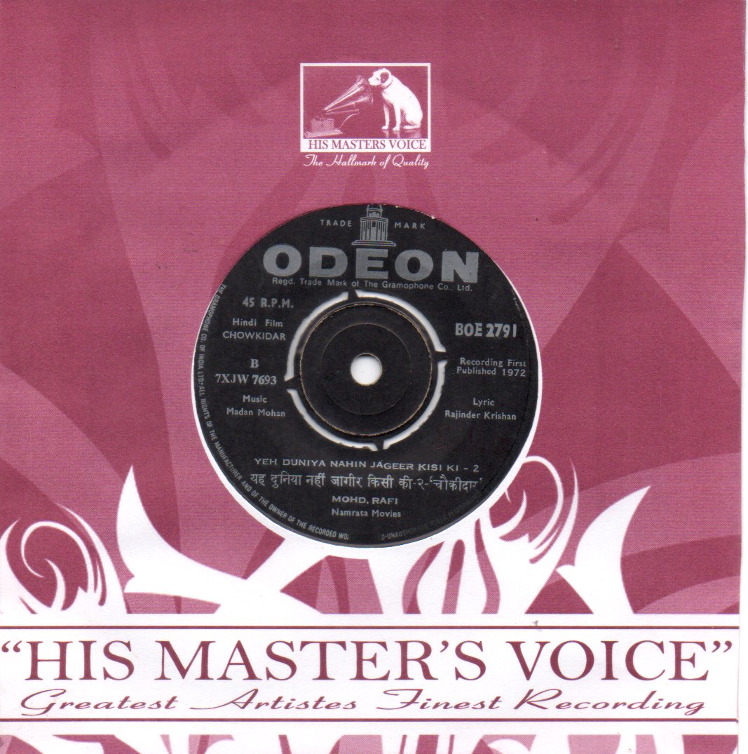 Madan Mohan - Chowkidar (45-RPM) Image