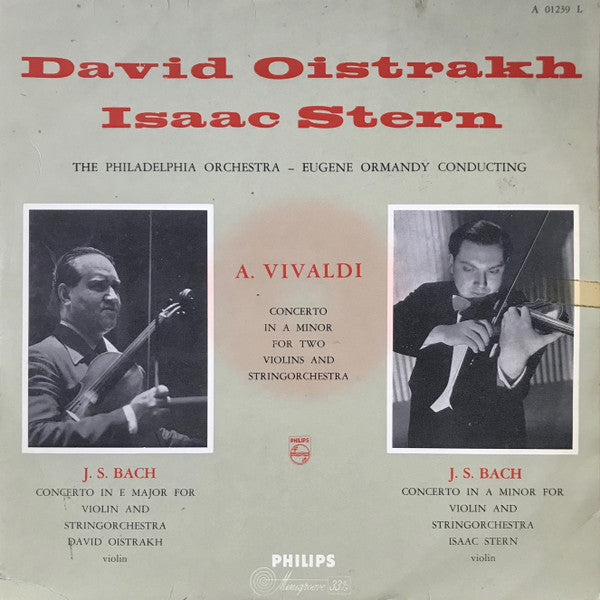 Antonio Vivaldi, David Oistrach, Isaac Stern, Johann Sebastian Bach, Philadelphia Orchestra, The - Concerto For Two Violins And String Orchestra In A Minor (Vinyl)