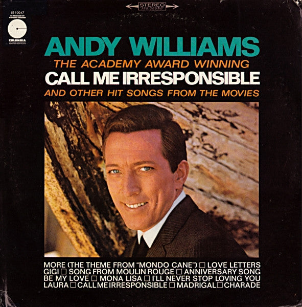 Andy Williams - The Academy Award Winning Call Me Irresponsible And Other Hit Songs From The Movies (Vinyl)