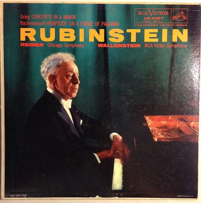 Arthur Rubinstein / Edvard Grieg, Alfred Wallenstein, RCA Victor Symphony Orchestra / Sergei Vasilyevich Rachmaninoff / Fritz Reiner, Chicago Symphony Orchestra, The - Griegâ€”Concerto In A Minor â€¢ Rachmaninoffâ€”Rhapsody On A Theme Of Paganini (Vinyl)