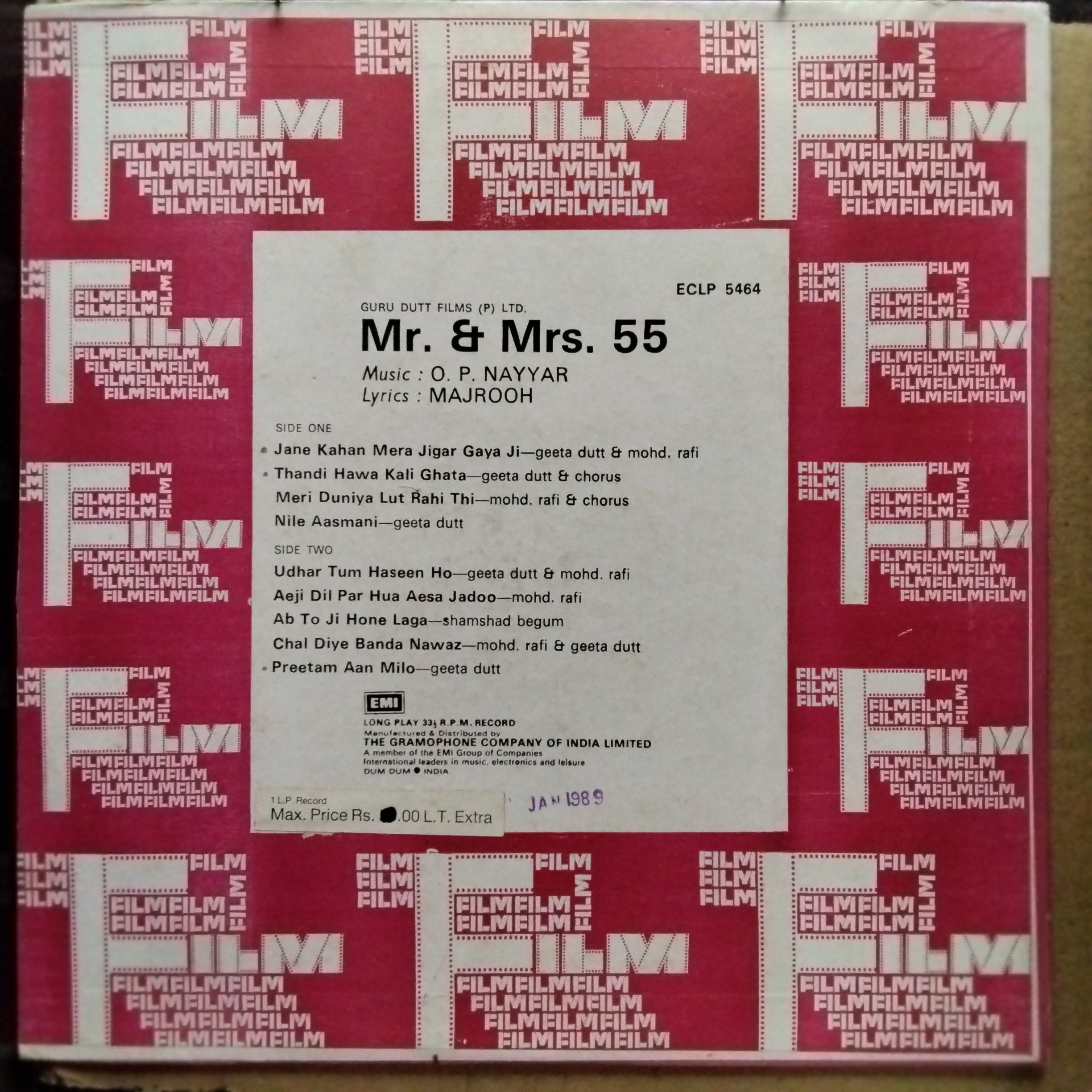 O. P. Nayyar, Majrooh - Mr. & Mrs. 55 (Vinyl)