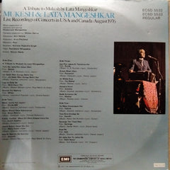 Mukesh & Lata Mangeshkar  - A Tribute To Mukesh By Lata Mangeshkar Live Recordings Of Concerts In U.S.A. & Canada - August 1976 (Vinyl) [2]