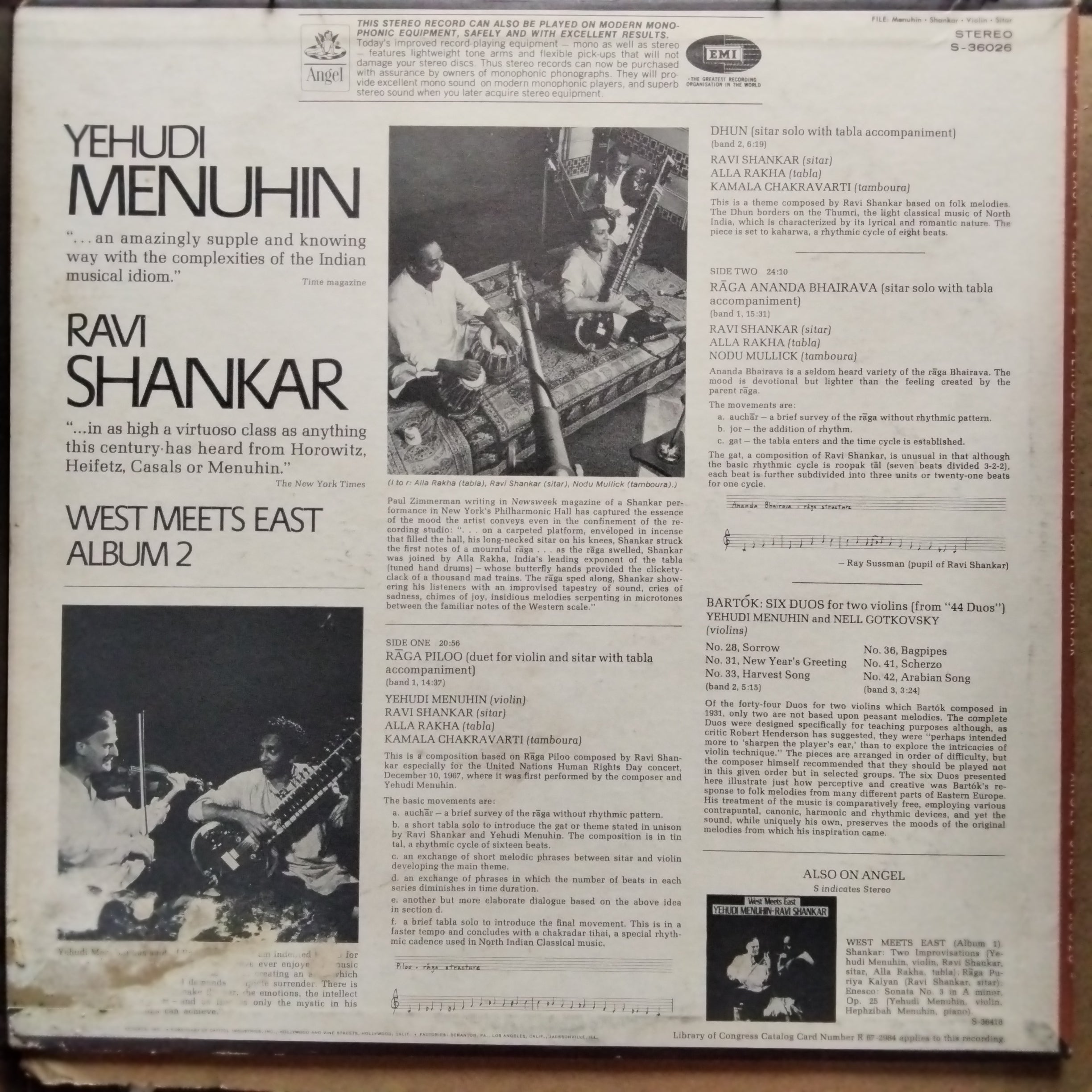 Ravi Shankar, Yehudi Menuhin  - West Meets East - Album 2 (Vinyl)