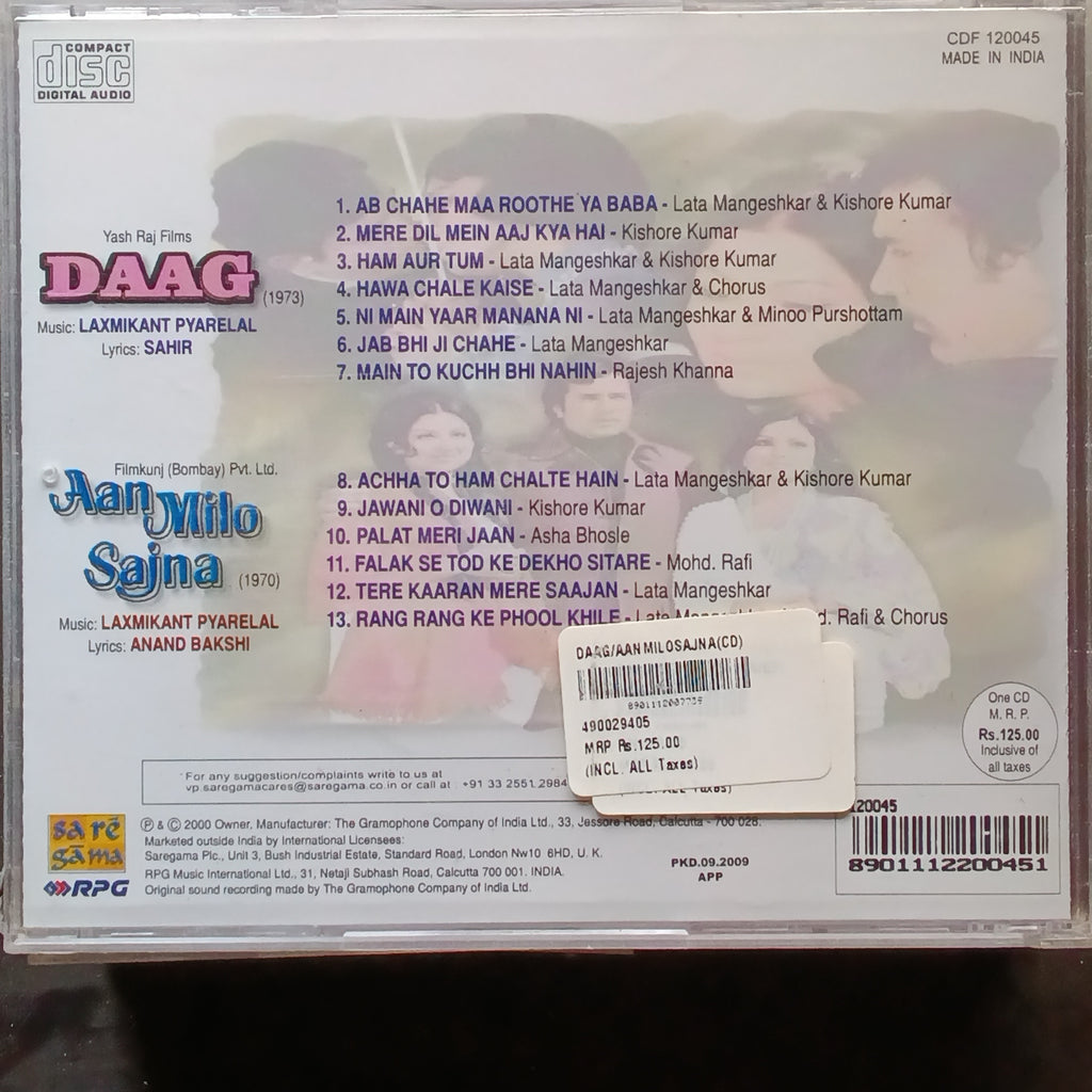 Laxmikant Pyarelal  - Daag + Aan Milo Sajna (CD)