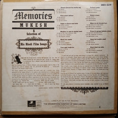 Mukesh  - Memories - A Selection Of His Film Songs  (Vinyl)