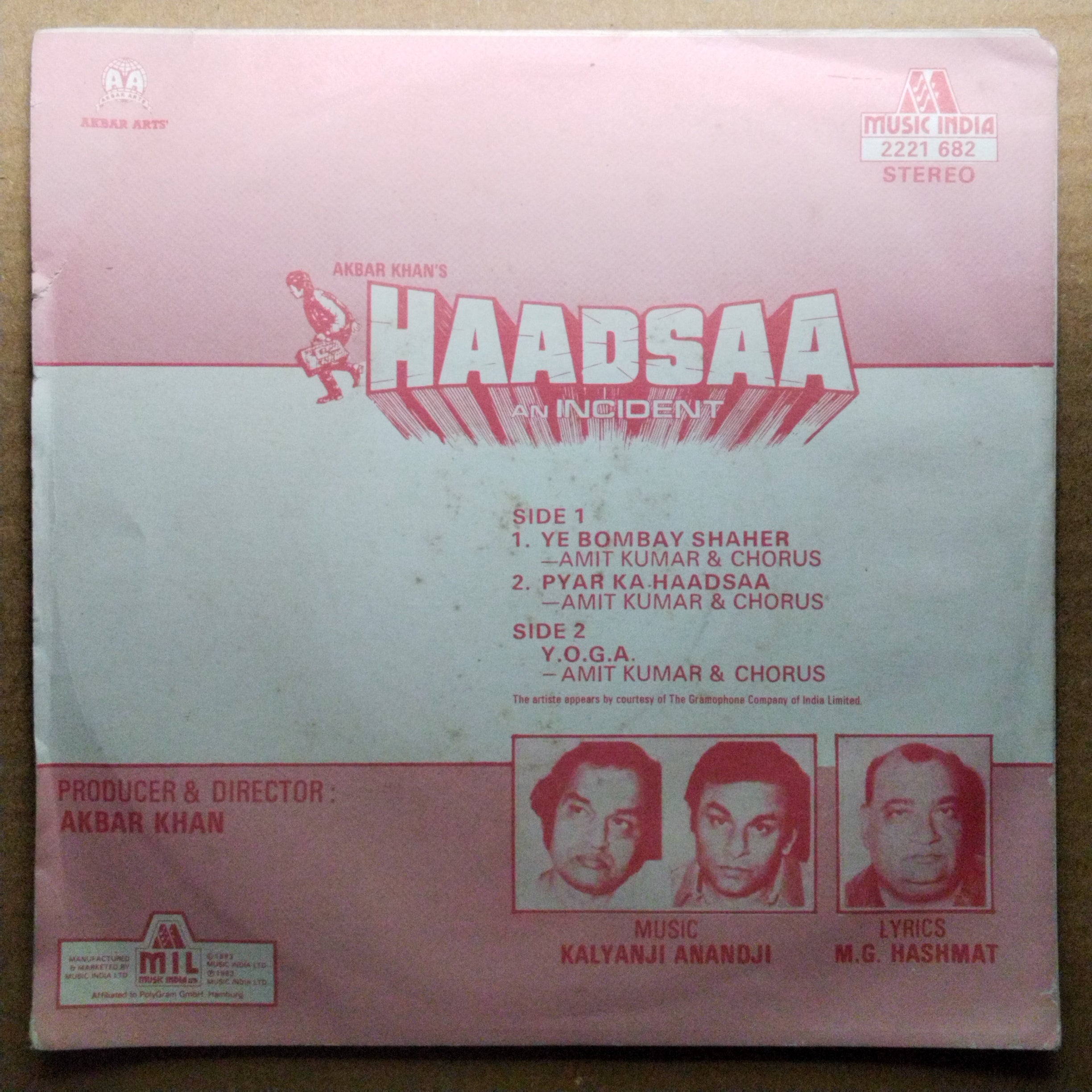 Kalyanji Anandji  - Haadsaa (45-RPM)