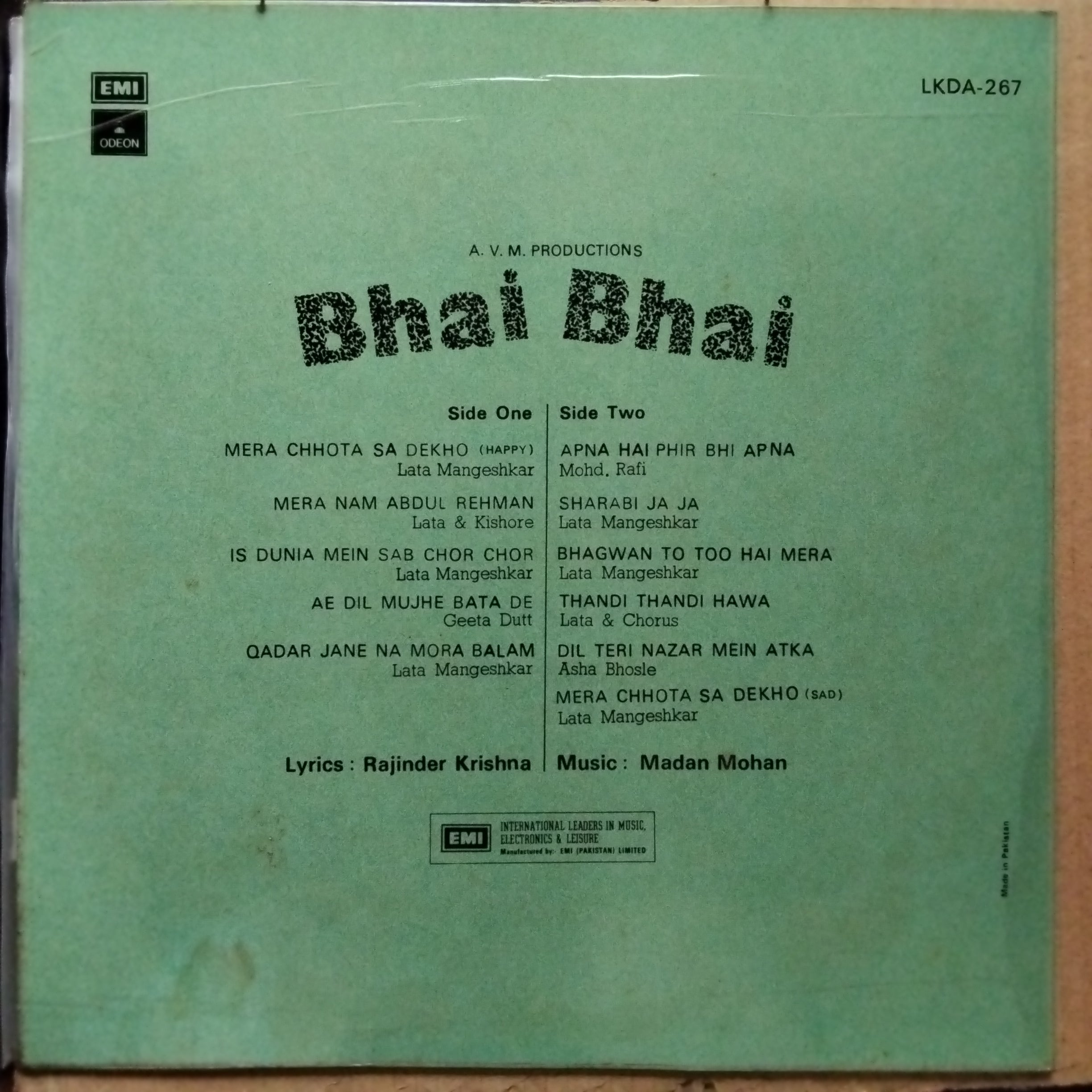 Madan Mohan  - Bhai Bhai  (Vinyl)
