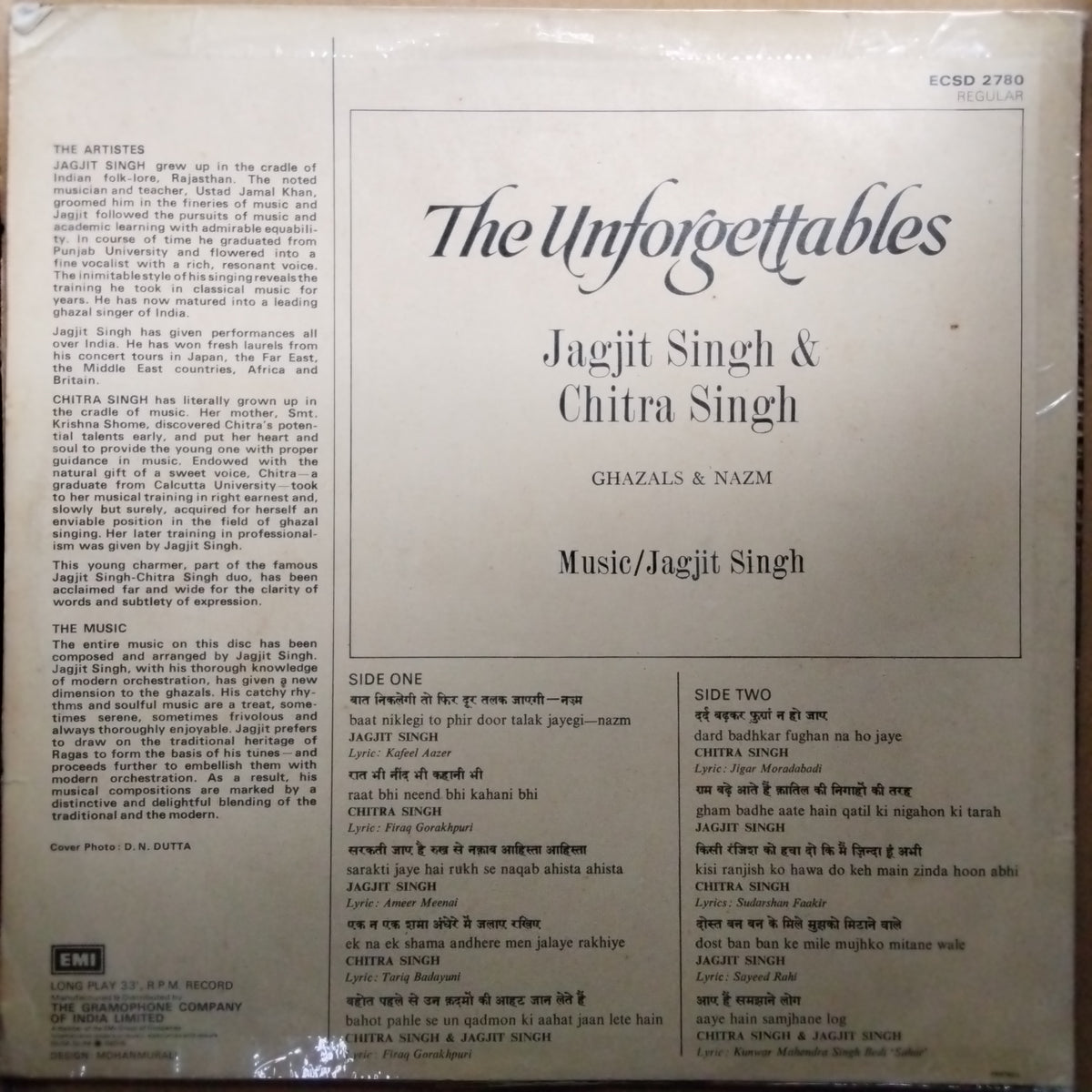 Jagjit & Chitra Singh  - The Unforgettables (Vinyl)