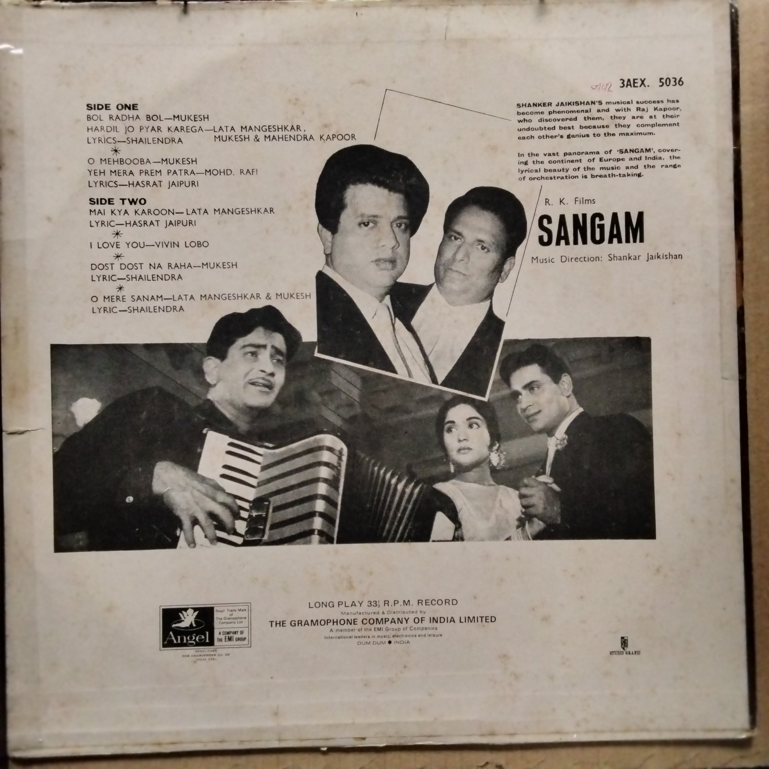 Shankar Jaikishan  - Sangam  (Vinyl)